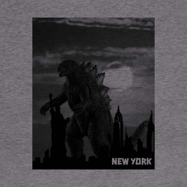 godzilla attacks new york city by Logisstudio